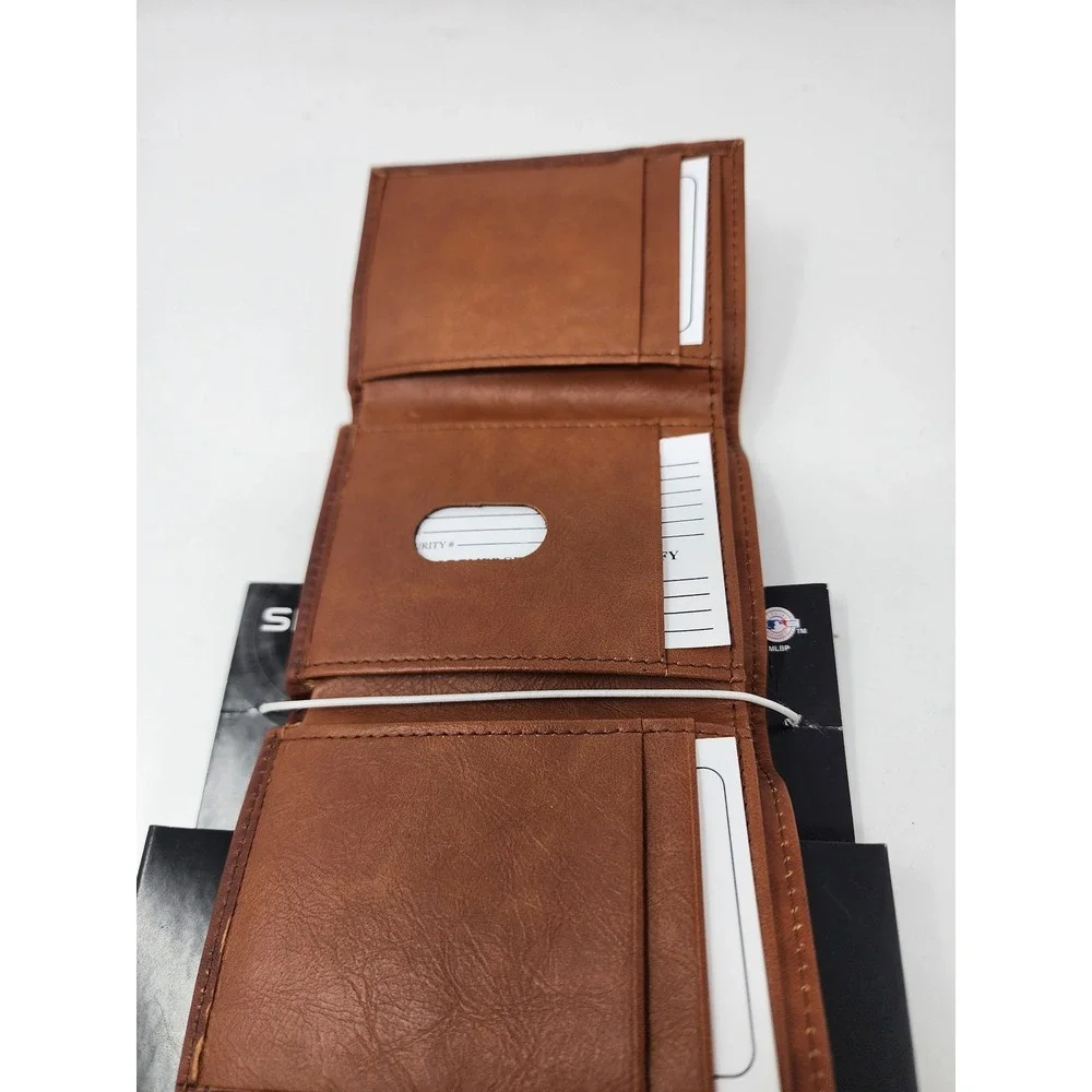 Sparo Mens New Jersey Devils Trifold Wallet Brown Leather Casual Size OS